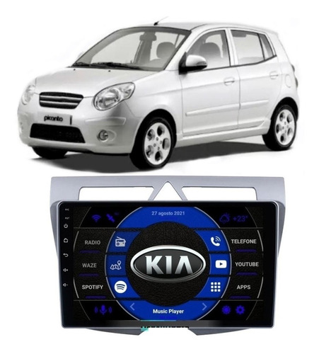  Multimídia Android Kia Picanto 2008-2010 4+64gb+tv 9p