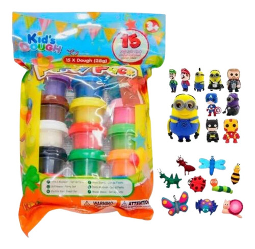 Plastilina 15 Tarros Juguete Didáctico Casero Niños Regalo