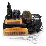 Kit Beard Luxury 7, Peineta, Cepillo, Tijeras, Aceite Y Crem