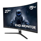 Crua Monitor Curvo Para Juegos De 27 Pulgadas, 144 Hz/180hz.