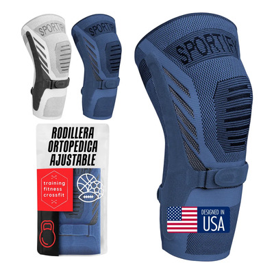 SPORTIFY Rodillera Ortopédica Ajustable – Soporte para Menisco y Dolor de Rodilla, Estabilidad con Cintas de Ajuste para Recuperación y Uso Diario Azul\u002Fazul - M | Meses sin interés