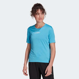 Polera Manga Corta adidas Terrex Mujer Celeste