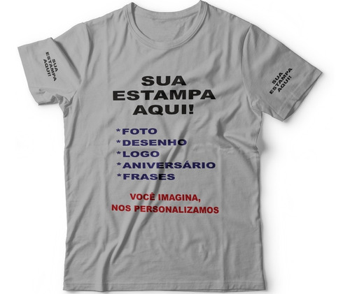 Kit 5 Camisetas Camisas Personalizada Foto Logomarca Empresa