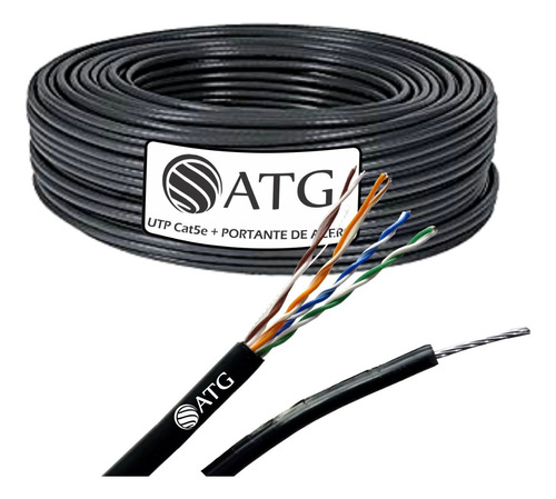 Cable Utp Cat5e Atg Exterior Tensor De Acero 100% Cobre 100m