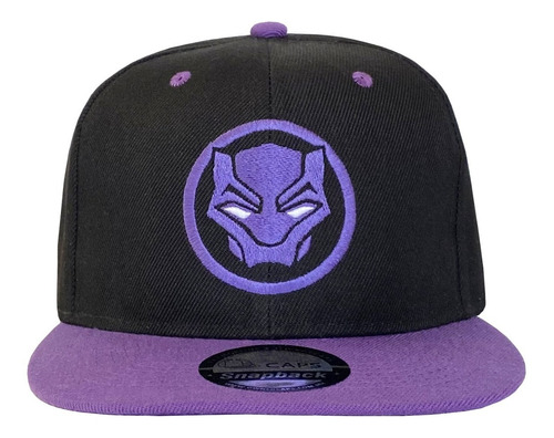 Gorra Plana Snapback Black Panther, Pantera Negra, Bordada.