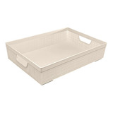 Cesto Organizador Multiuso Decorativo Juta A3 11,5 L Branco Cor Creme