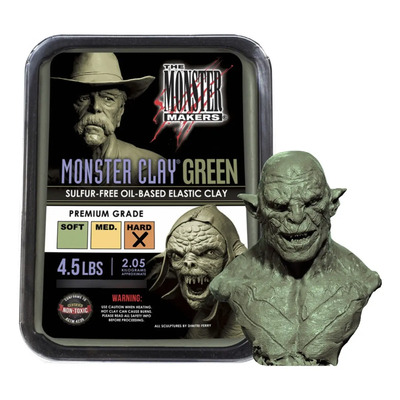 Plastilina Monster Clay Libre De Sulfuro Verde Duro 2kg Para Escultura
