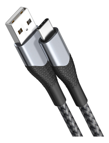 Cable Tipo C Carga Rápida Usb A Usb C 3 Metros Nylon Negro