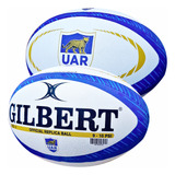 Pelota Rugby Gilbert Uar N5 Color Blanco Celeste