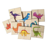 Set De 10 Puzzle Rompecabeza De Madera Animales 4 Piezas 