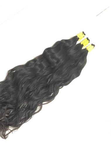 Cabelo Humano Castanho Claro Leves Ondas 60 A 65cm 50g.