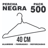 Perchas De Alambre Forradas Reforzadas X500 - Color Negra