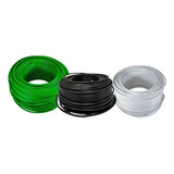 Pack 3pz Cable Eléctrico Cca 12awg Blanco Negro Verde 50mts 