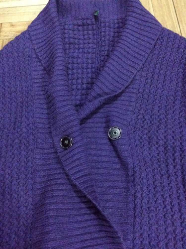 Sweater Benetton Capa Mangas Murciélago Lana Violeta
