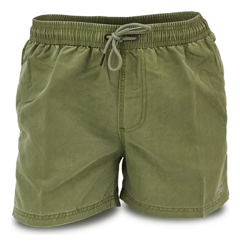 Short De Baño Hombre Malla Liso Elastico Briganti Con Cordon