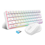 Teclado Y Mouse Inalámbrico Para Juegos/blanco