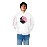 Sudadera Unisex  Blanca  Black Pink  Simbolo  Adulto Y Niños