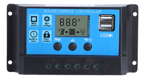 Controlador De Carga Solar 20a Automático Pwm Lcd Duplo Usb5