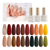 Gaoy Kit De 23 Esmaltes De Uas De Gel, Colores Otoales, Jueg