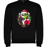 Poleron Cuello Polo Estampado Con Diseño Jack Grinch Navidad