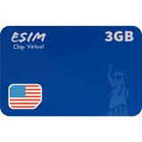 Esim Estados Unidos + Franquia 3gb - 30 Dias