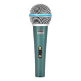 Microfono Alambrico Generico Azul 58b Incluye Cable Funda