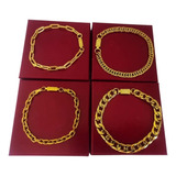 Atacado Kit Com 4 Pulseiras Masculinas Banhadas À Ouro 18k