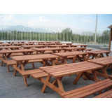 Mesa De Madera Picnic, Banca, Jardin, Exterior, Restaurante,