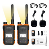 Baofeng 2 Radios Pofung F12 Uhf Con Manos Libres Set-2 Color Negro