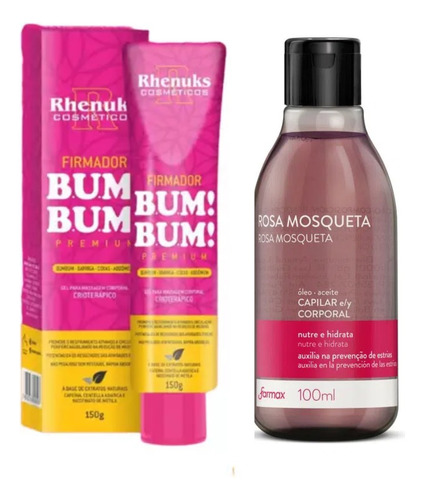 Kit Gel  Firmador Bumbum + Gel Redutor De Estrias E Medidas