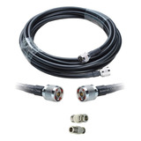 30 M Cable Coaxial Lmr400 Conectores N Macho 50 Ohm + Copla