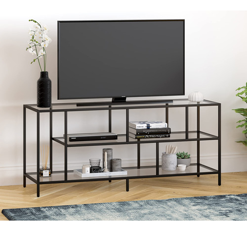 Soporte Tv Rectangular Con Estantes Vidrio Hasta 60 En Bron