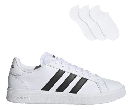 Ênis adidas Feminino Grand Court Base 2.0 + 3 Pares De Meia