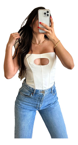 Corset Engomado Mujer Top Bustier Sensual Dama Sexy Delicado