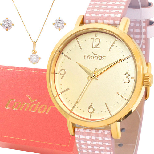 Relógio Condor Feminino Dourado Prova Dágua 1 Ano Garantia