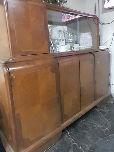 Mueble Antiguo 5 Puertas Con Vidrio Alacena 