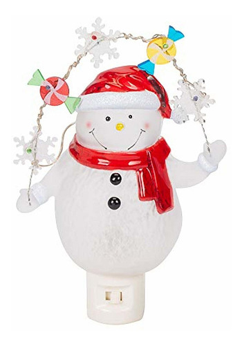 Muñeco De Nieve Con Guirnalda Decorativa Led 7 75 PuLG...