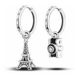 Aretes Plata S925, Cámara Fotos En Paris, Dije Torre Eiffel