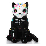 Peluche Hiboom Skeleton Con Forma De Gato Negro De 13 Pulgad