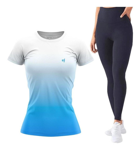 Kit Calça Legging Academia Blusa Feminina Fitness Caminhada