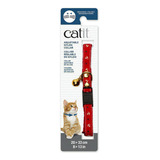 Catit Collar Ajustable Gato Diseño Rojo Con Anclas