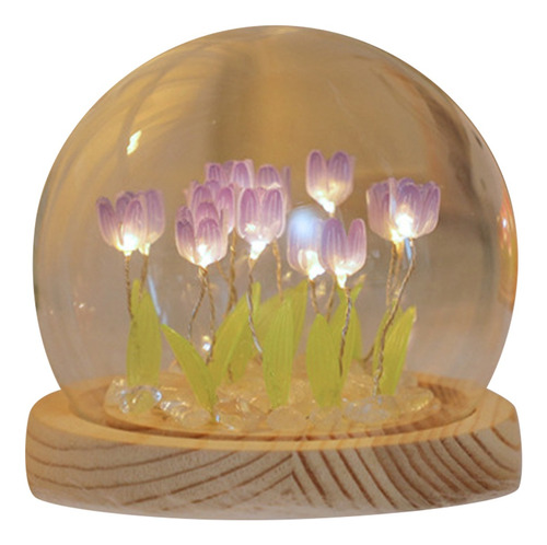 Lámpara Led Noche Flor Del Tulipán Diy Regalo Mujer Romantic