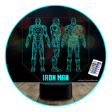Lámpara 3d Triple Iron Man Marvel Avengers Acrilico
