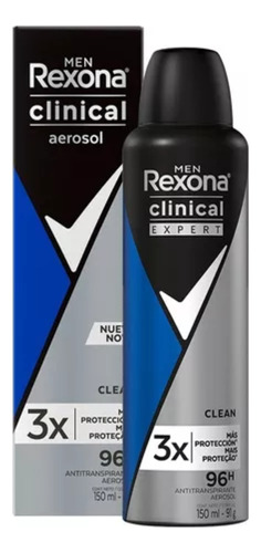  Desodorante Rexona Men Clinical Expert Clean Aerosol 150ml