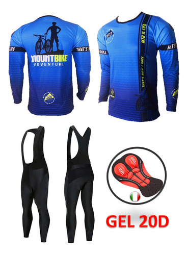 Uniforme Mtb Ciclismo Jersey Enduro+ Pantalón Badana Gel 20d