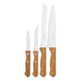 Set 4 Cuchillas Tramontina Cuchillos Madera Cocina Panero