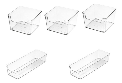 Caja De Almacenamiento Transparente Con Cajones, 5 Piezas, S