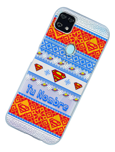 Funda Para Zte Superman Ugly Sweater Navidad Con Tu Nombre