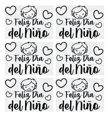 Vinil Adhesivo Sticker Feliz Día Del Niño / Niña / 11 Pzs
