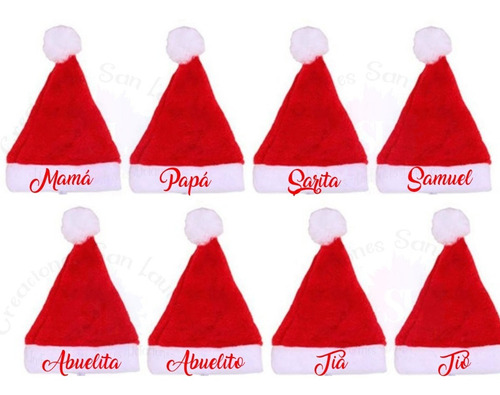 Gorros Navideños Personalizados Niños Y Adultos 